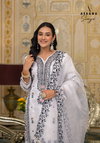 Somya By Afsana Black And White Embroidered Organza Readymade Suits Wholesale Market In Surat

